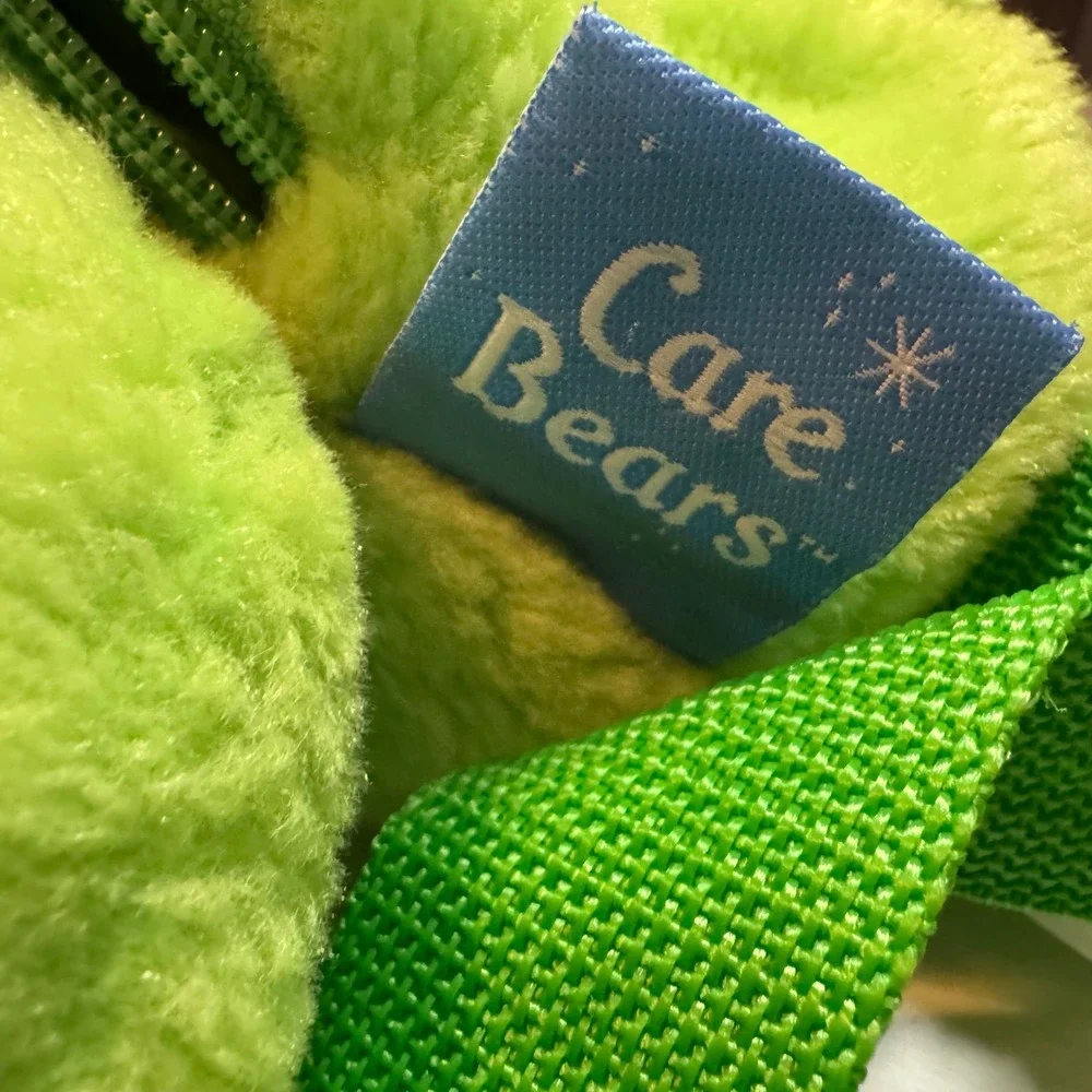 Y2K Care Bears Good Luck Bear Plush Backpack Green Four Leaf Clover 2003 Vintage